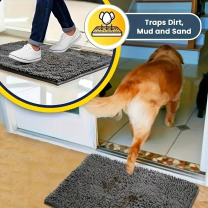 Absorbent Non Slip Dog Door Mat For Indoor Entry Floors