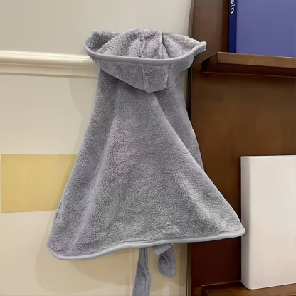 Soft Absorbent Quick Dry Pet Bath Towel Robe with Closure