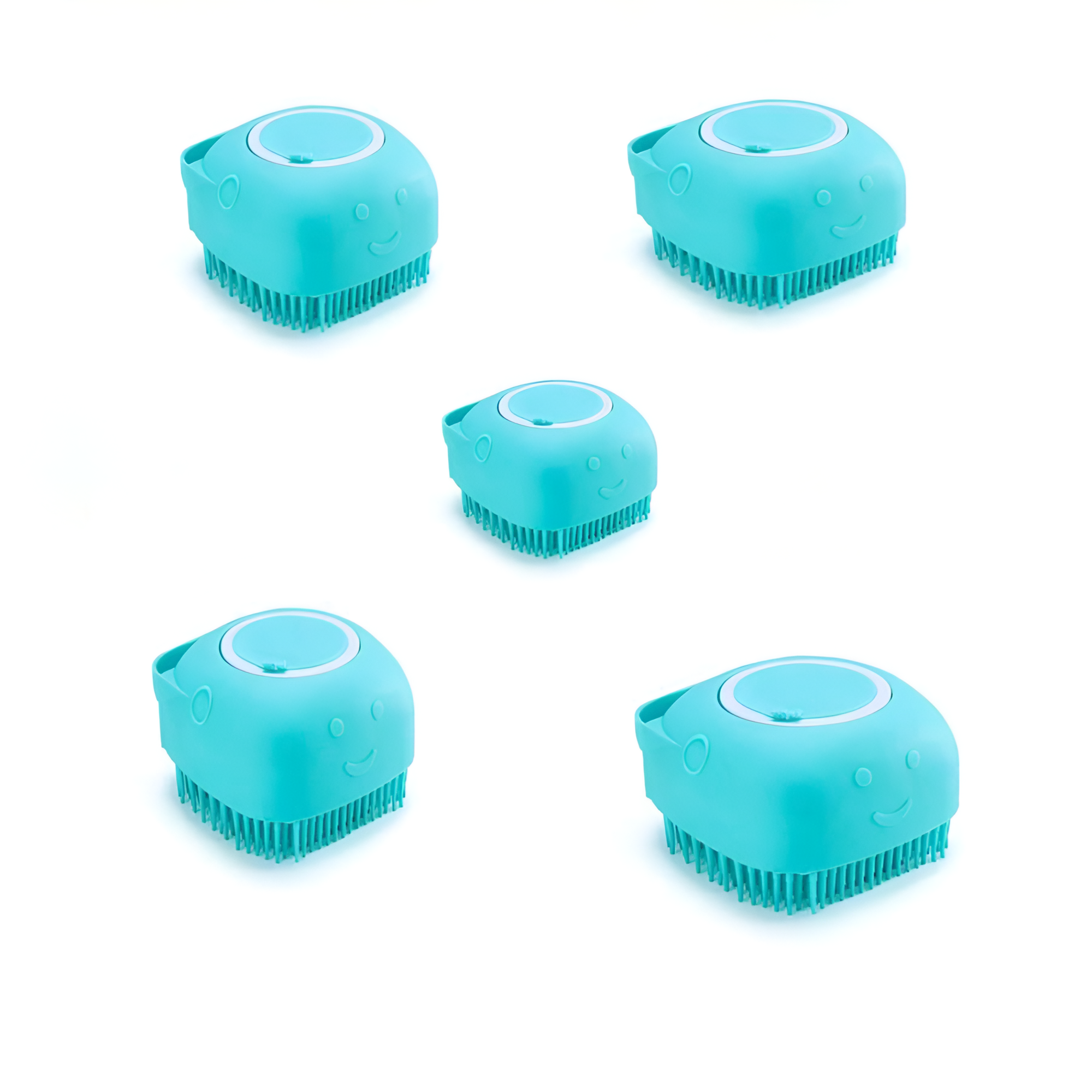 Silicone Massage Pet Bath Brush With Shampoo Storage For Dogs And Cats