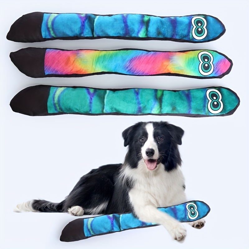 Long Snake Plush Dog Toy With Squeaker And Bite Resistant Design