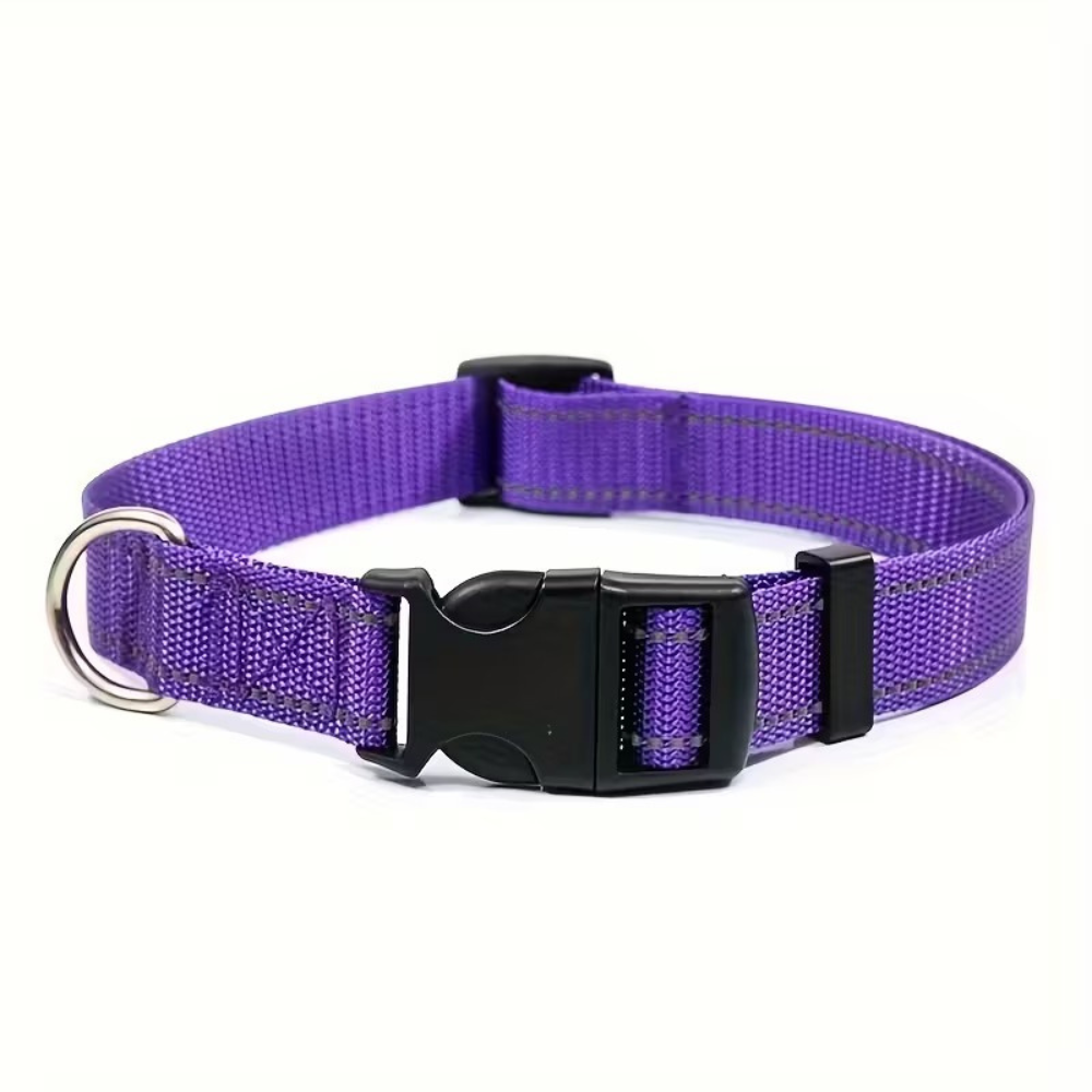 Adjustable Reflective Dog Collar With Quick Release Buckle