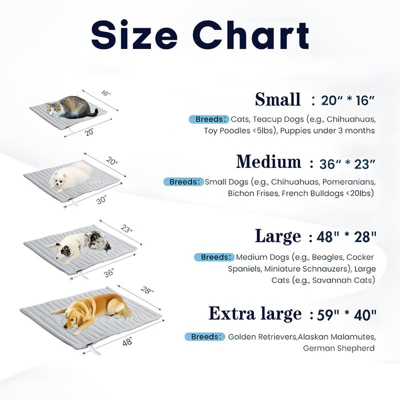Vagascape cooling pet Mat, Eco-friendly Cooling Pad for Large Dog, Pet Cooling Mats for Dog bed and Cat house, Use in Crate, Tunk, Camping, Outdoors, Portable, Machine Washable, Durable, Without Gel, Outdoorfun