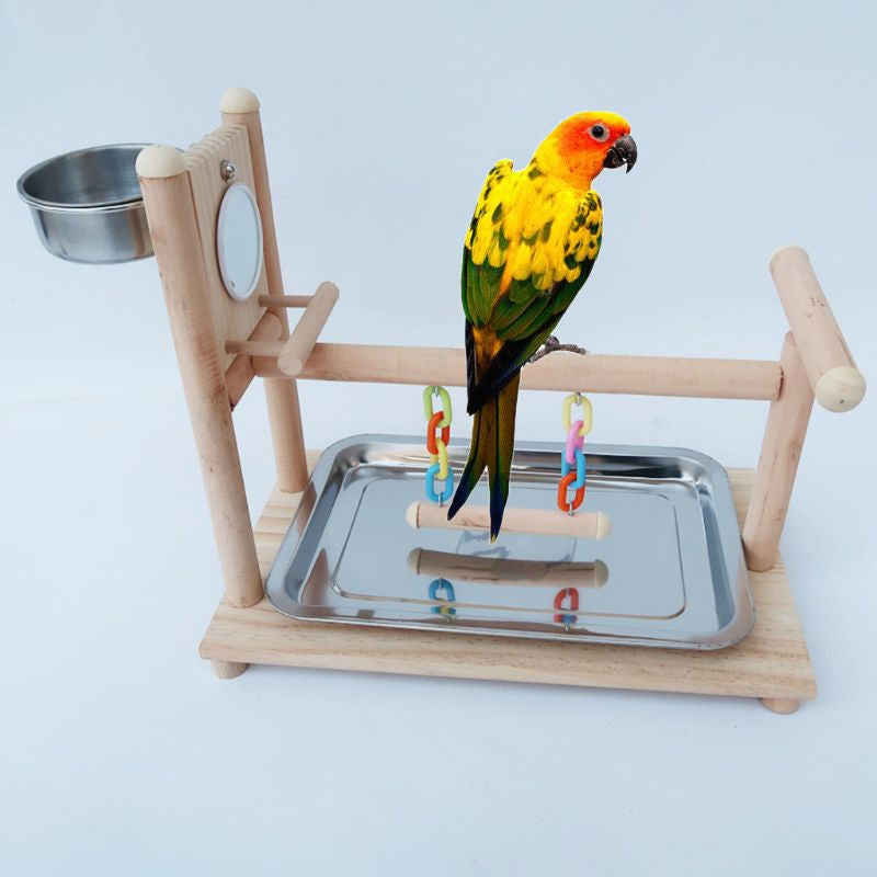 Wood Bird Swing Toy for Parrots Cockatiels and Budgies with Durable Cage Accessories for Mental Stimulation — packaging