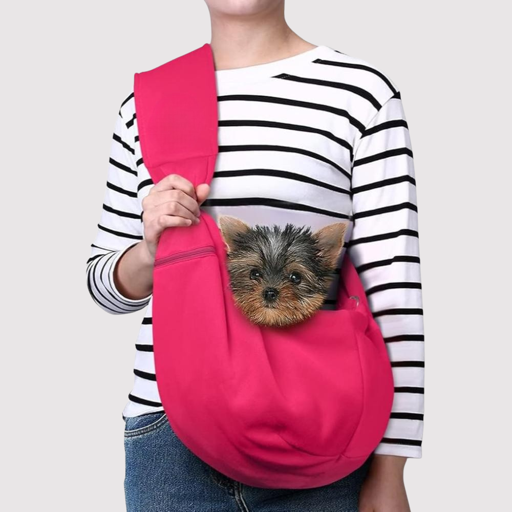 Small Dog Sling Carrier With Zipper Pocket And Adjustable Strap