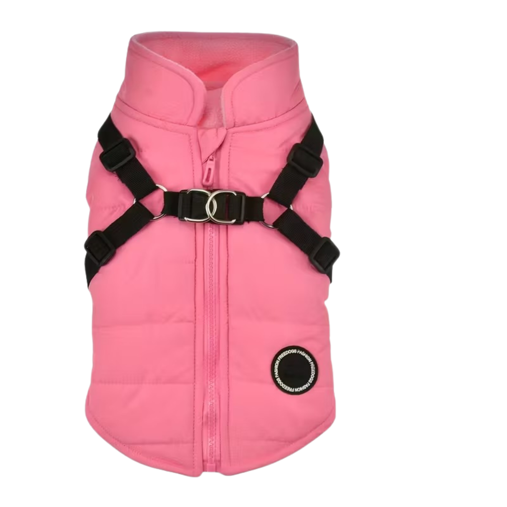 Padded Zipper Dog Vest With HarnessPadded Zipper Dog Vest With Harness - Image 3