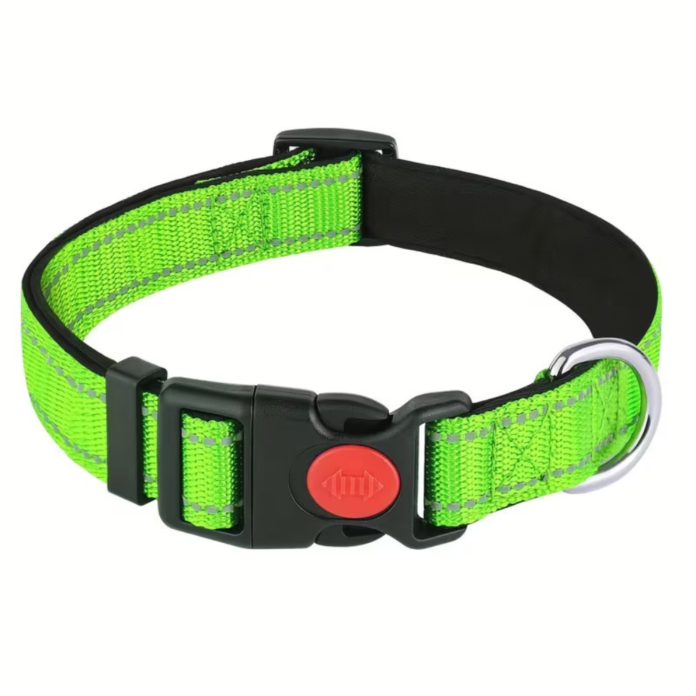 Adjustable Soft Neoprene Padded Breathable Nylon CollarReflective Adjustable Dog Collar With Buckle - Image 4