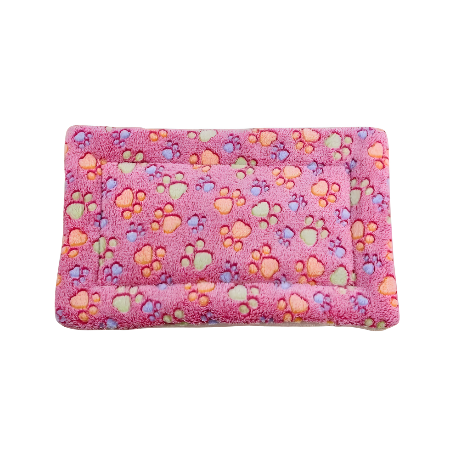Rectangular Pet Floor Mat With Cushioned Support And Paw Print Pattern