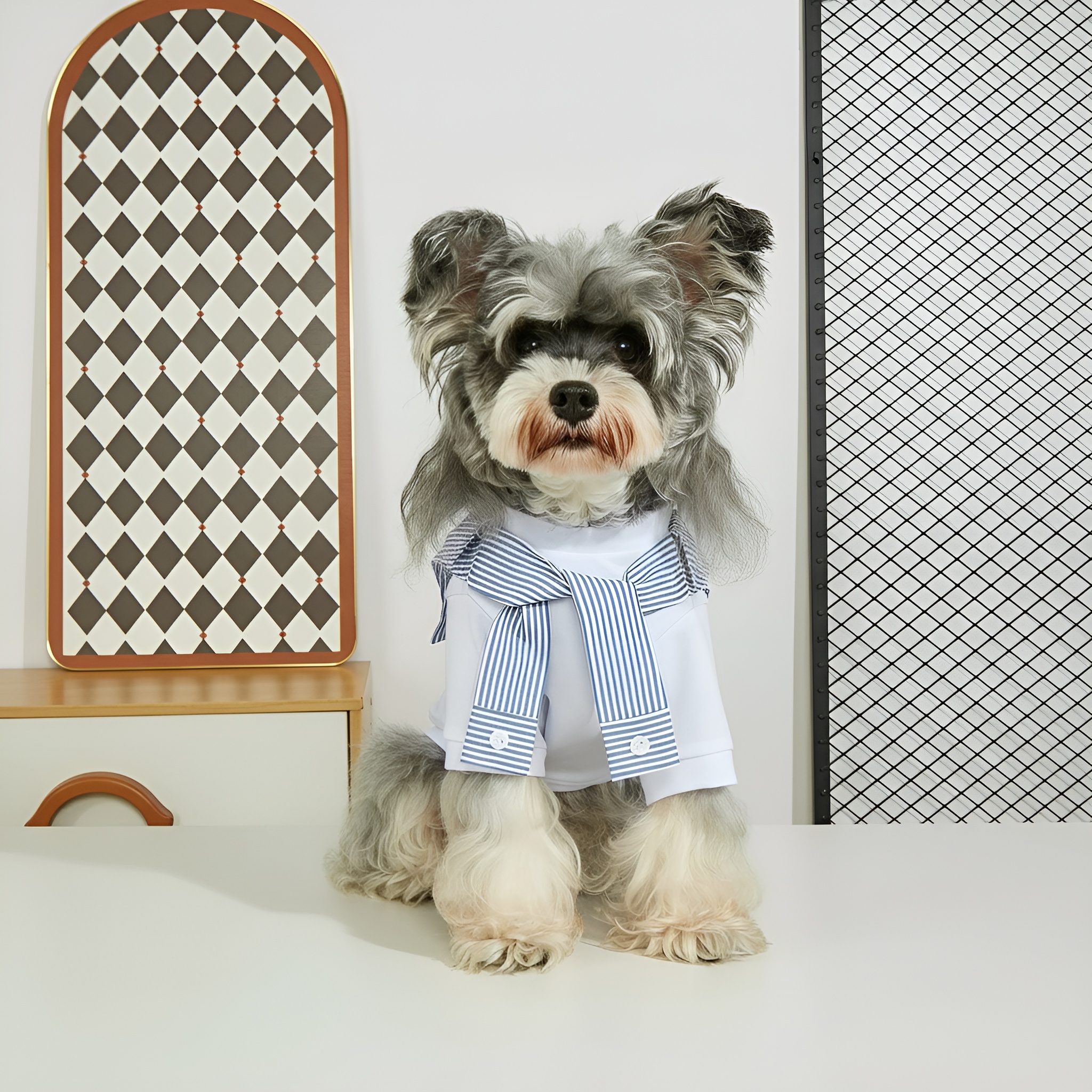 2 In 1 Striped Pet Vest Shirt For Dogs And Cats Casual Wear
