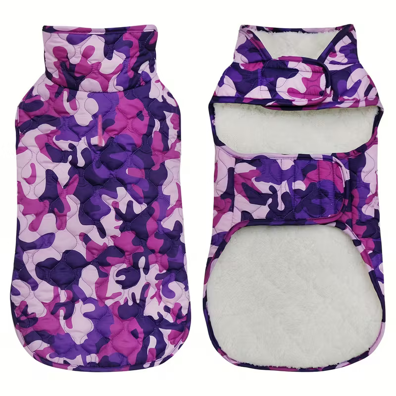 Winter Dog Coat With Plush Lining And Adjustable Straps