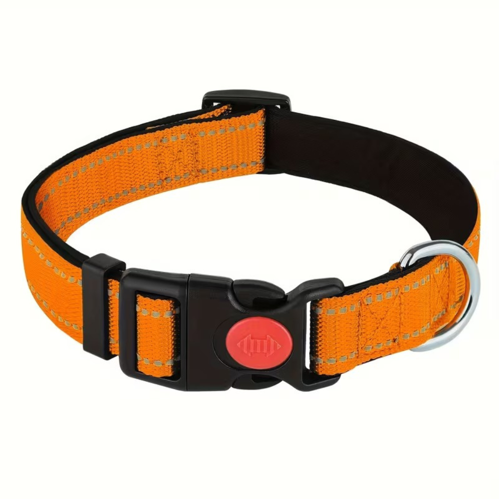 Adjustable Soft Neoprene Padded Breathable Nylon CollarReflective Adjustable Dog Collar With Buckle - Image 8