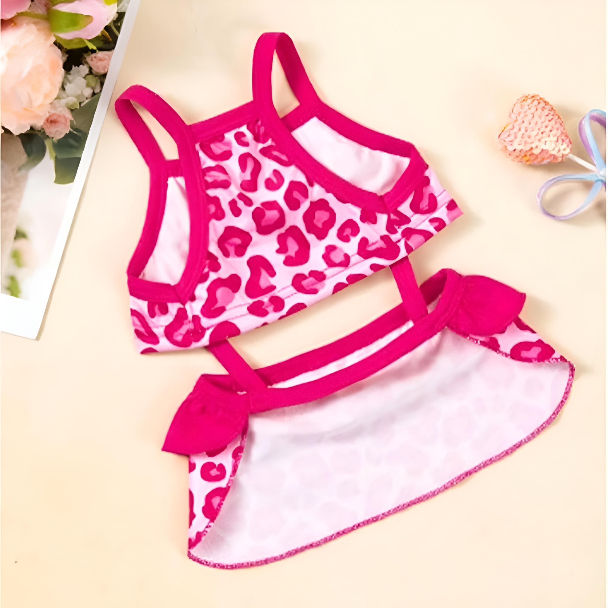 Spaghetti Strap Pet Dress With Ruffle Skirt For Dogs Summer Beach Outfit