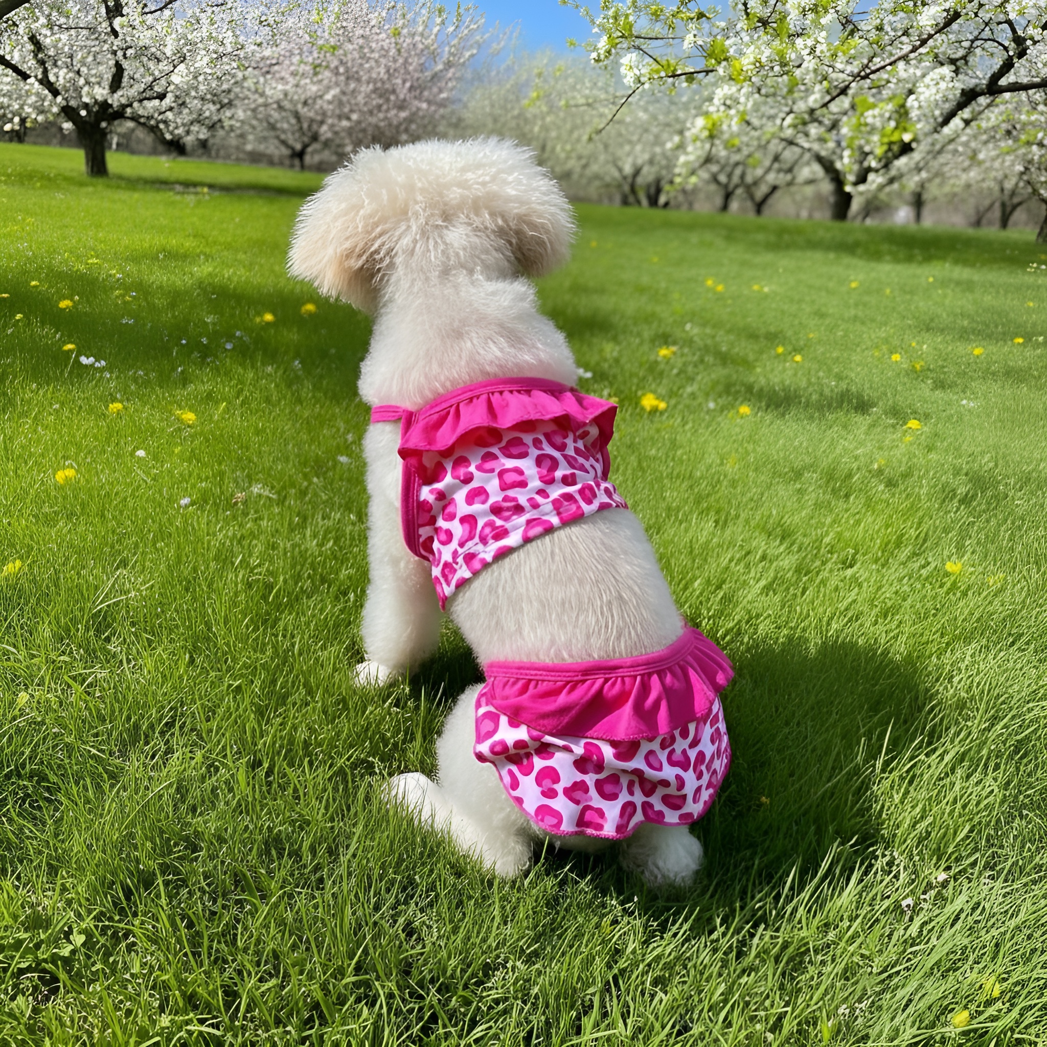 Spaghetti Strap Pet Dress With Ruffle Skirt For Dogs Summer Beach Outfit