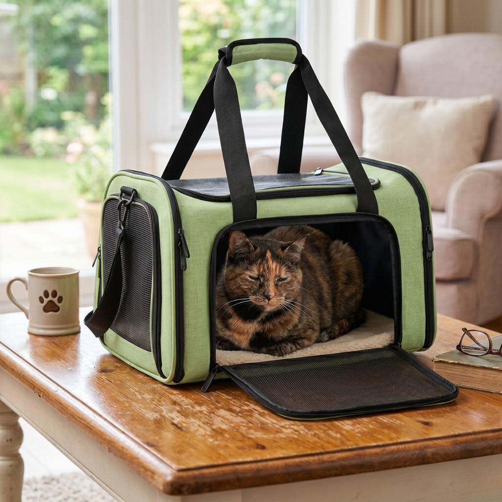 Soft Sided Collapsible Waterproof Travel Carrier For Pets