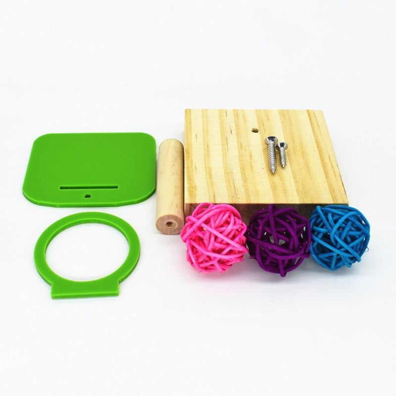 Wood Bird Swing Toy for Parrots Cockatiels and Budgies with Non-toxic Cage Accessories for Mental Stimulation — packaging