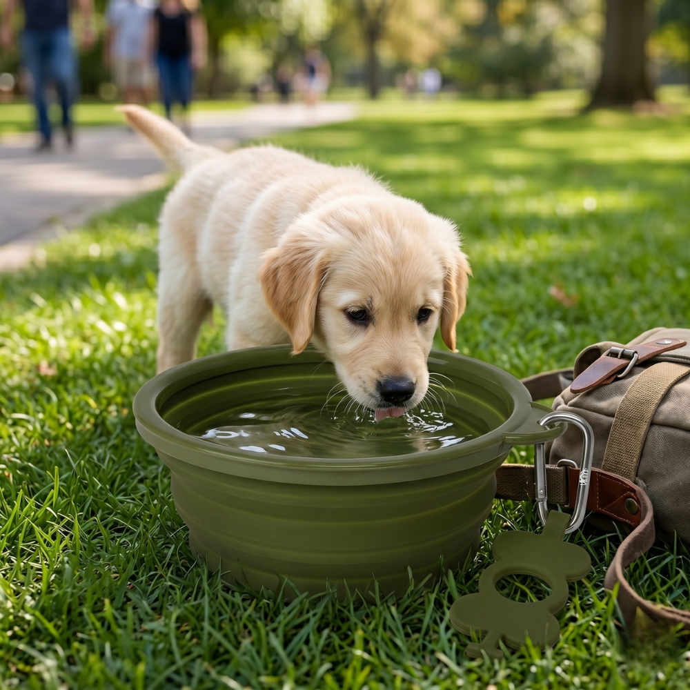Silicone Collapsible Portable Water Bowl For Dogs