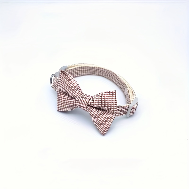 Adjustable Plaid Cat Collar With Bow Tie And BellAdjustable Plaid Cat Collar With Bow Tie And Bell - Image 9