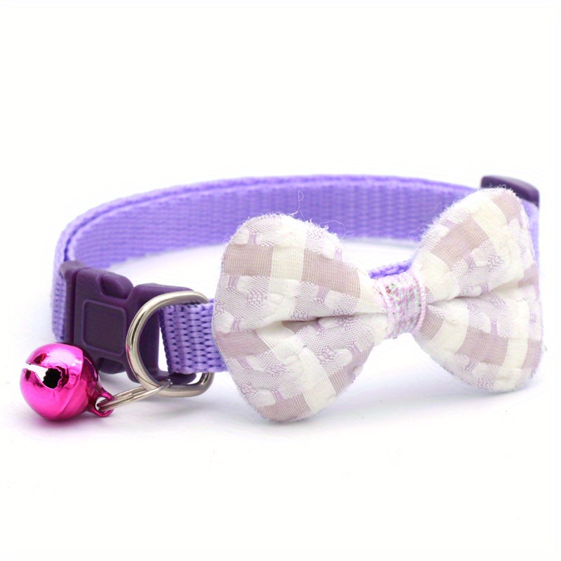 Adjustable Plaid Cat Collar With Bow Tie And BellAdjustable Plaid Cat Collar With Bow Tie And Bell - Image 10