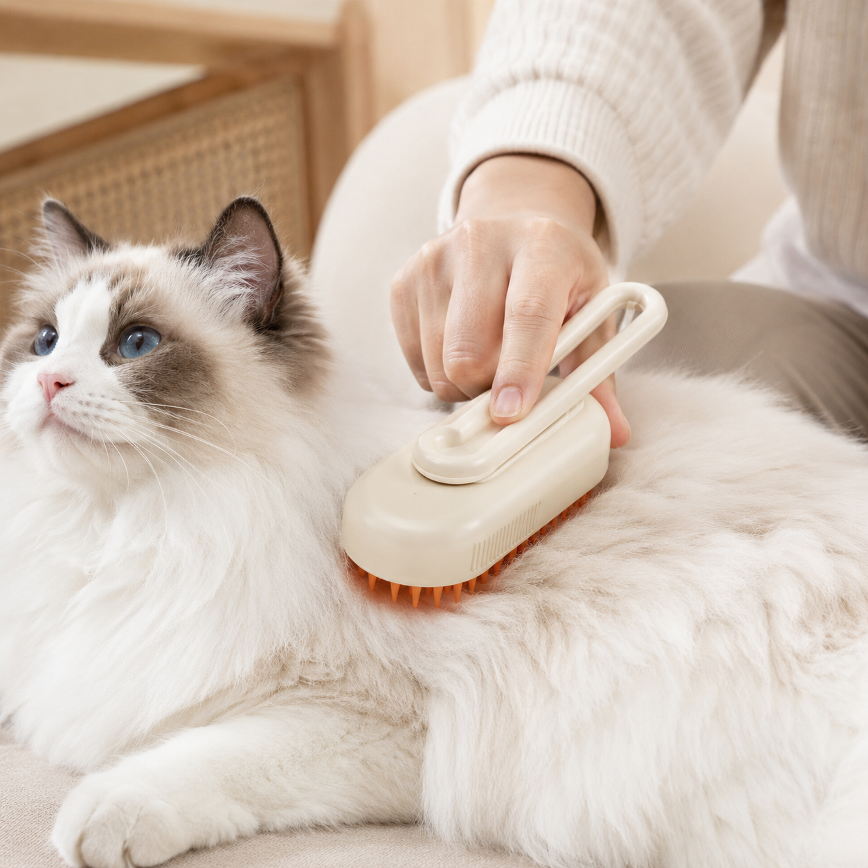 3 in 1 Steam Pet Grooming Brush for Hair Removal and Everyday Care