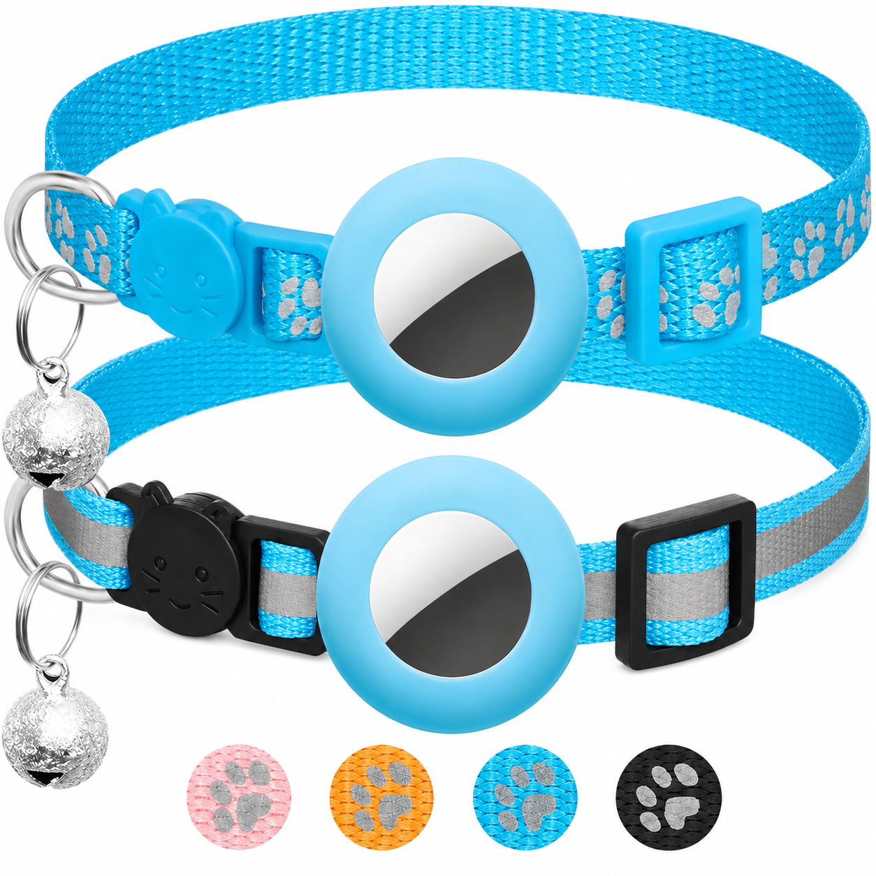 2 Pieces Air Tag Cat Collar With Bell For Kittens