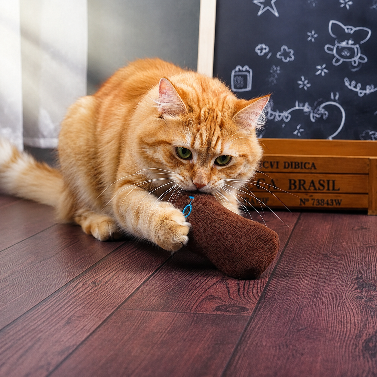 Soft Plush Catnip Pet Toy With Cartoon Design For Cats Chew Play