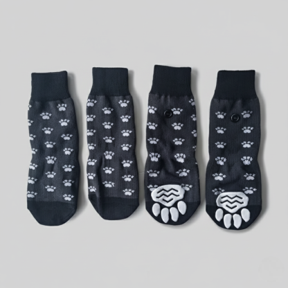 2 Pairs Of Non Slip Dog Socks With Waterproof Design
