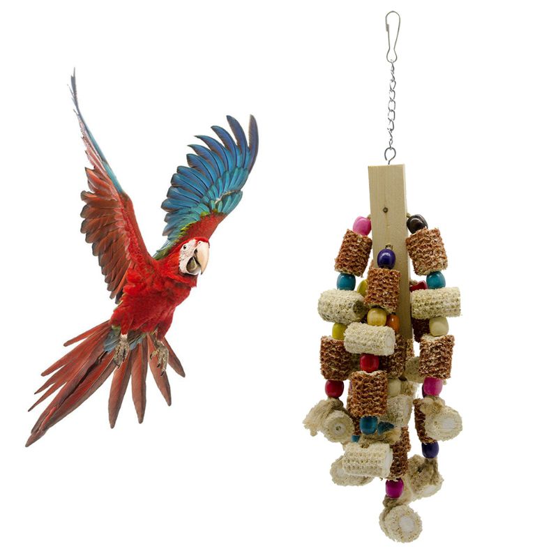 Wood Bird Swing Toy for Parrots Cockatiels and Budgies with Durable Cage Accessories for Mental Stimulation — view 7