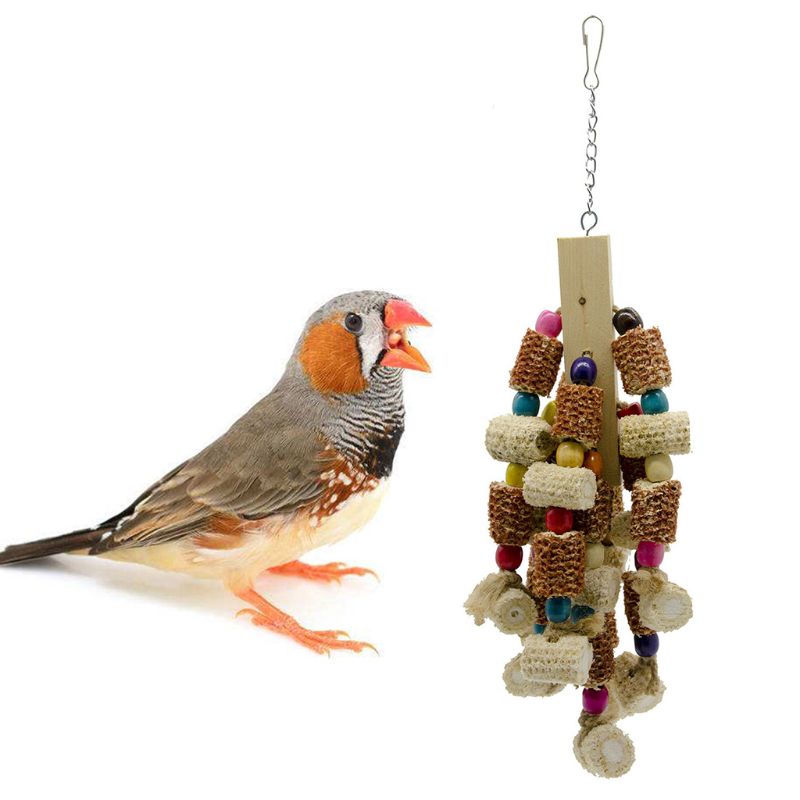 Wood Bird Swing Toy for Parrots Cockatiels and Budgies with Durable Cage Accessories for Mental Stimulation — view 8