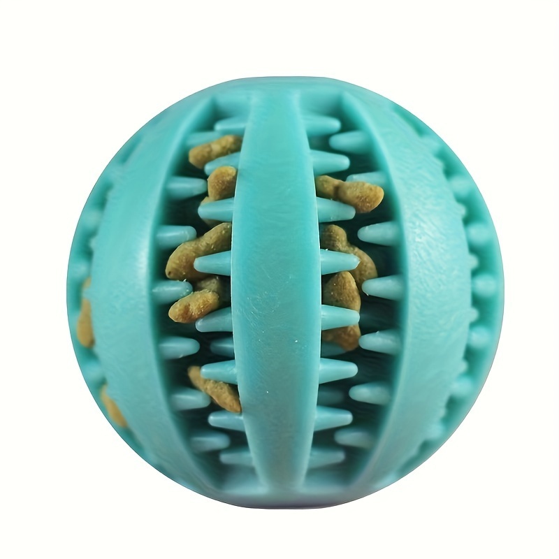 Interactive Dog Chew Ball With Treat Holder And Teeth Cleaning Design