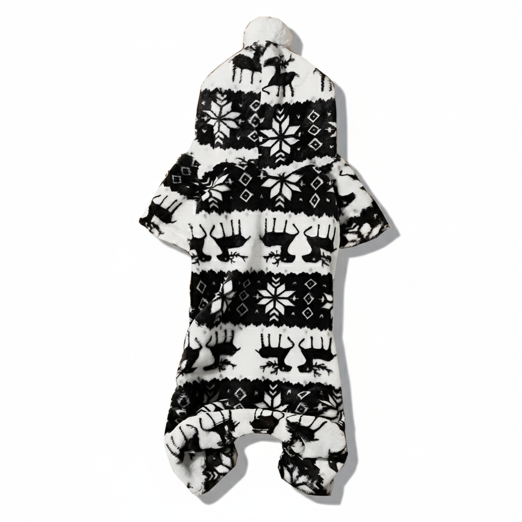 Pet Christmas Reindeer Hooded Pajama Jumpsuit For Dogs