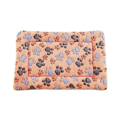 Rectangular Pet Floor Mat With Cushioned Support And Paw Print Pattern