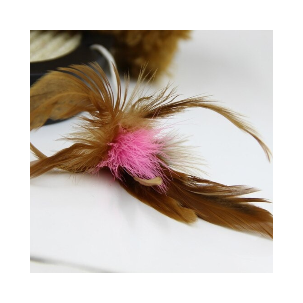 Interactive Cat Feather Wand Teaser with Non-toxic for Indoor Cats Mental Stimulation Exercise and Enrichment — in use