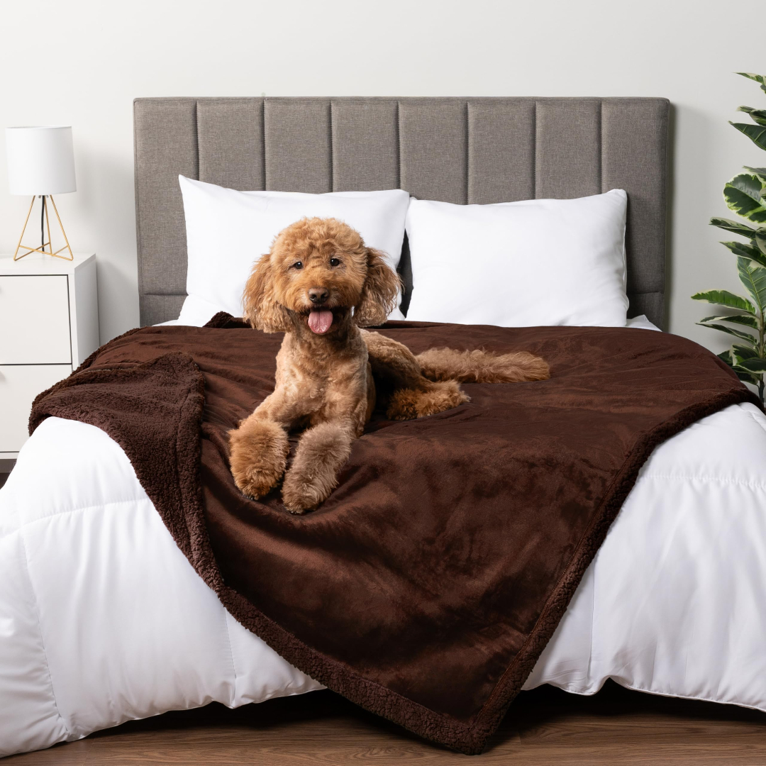 Waterproof Super Soft Washable Microfiber Fleece Sherpa Pet Blanket