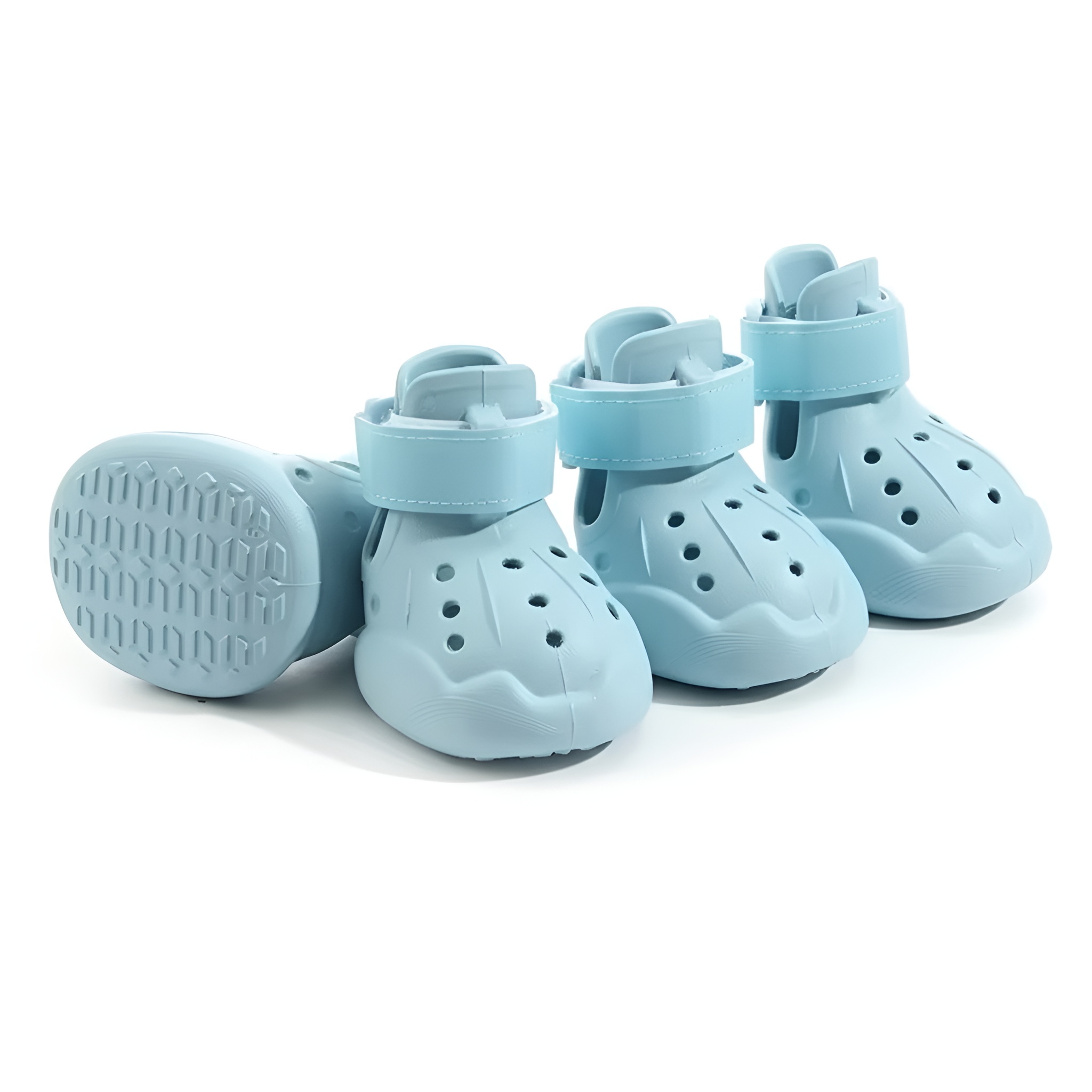 Wood Pack of 4 Dog Shoes with Adjustable Strap with Lightweight High Quality Durable Pet Accessory for Everyday Use — view 8