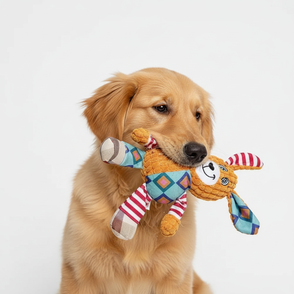 Plush Cartoon Chew Toy For Pets