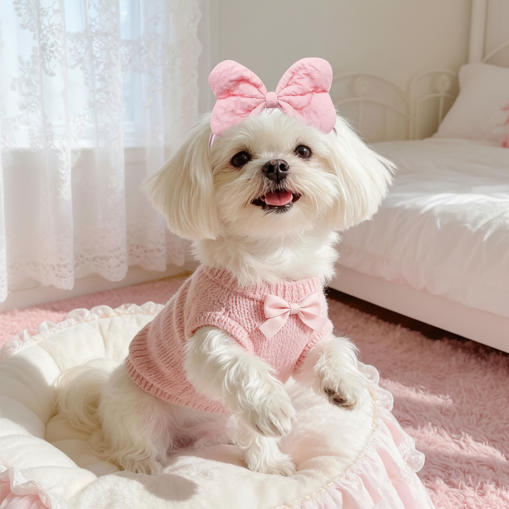 Quilted Fabric Pet Bow Headband