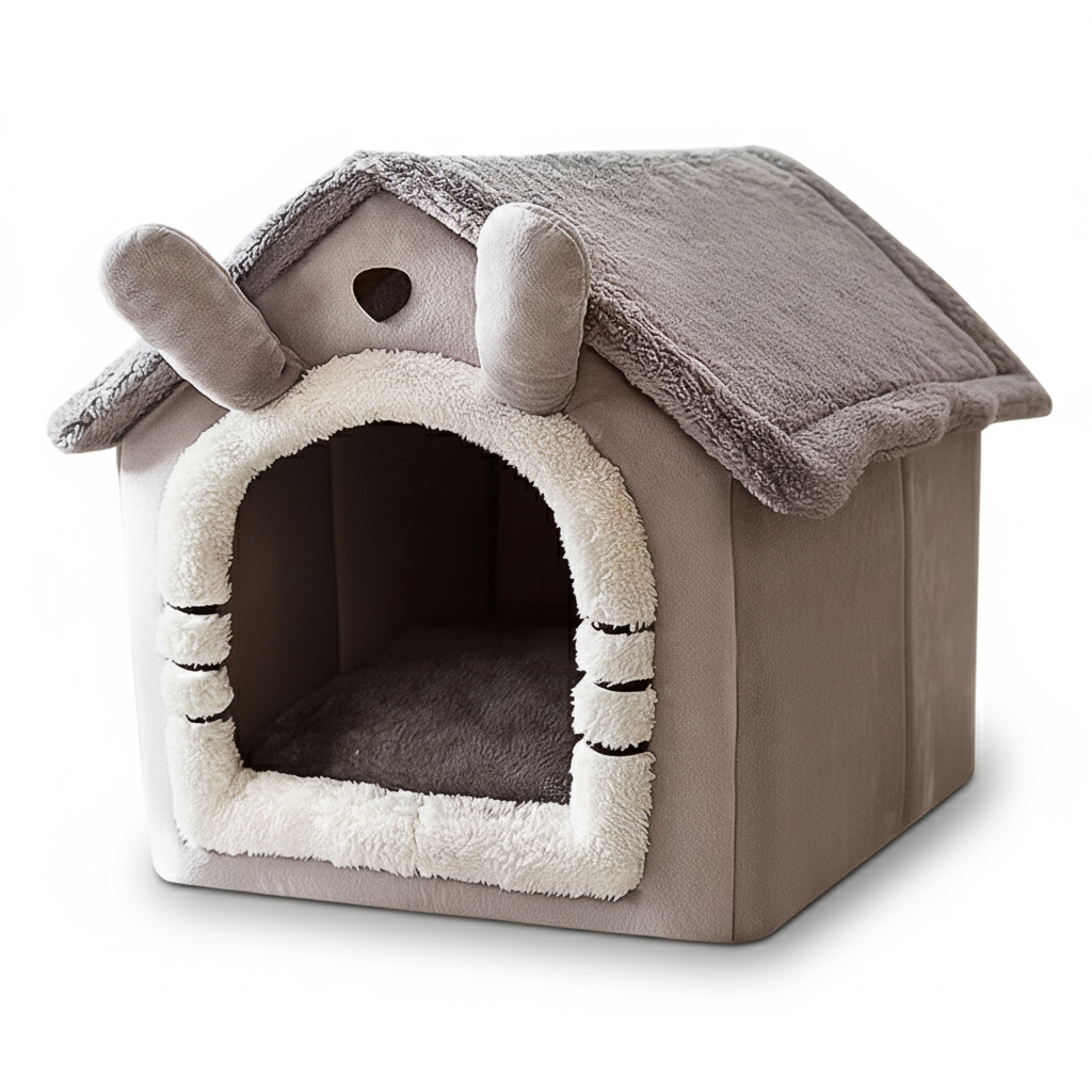 Soft Polyester Pet House For Cats And Dogs With Washable CushionSoft Pet House For Cats And Dogs With Washable Cushion - Image 4