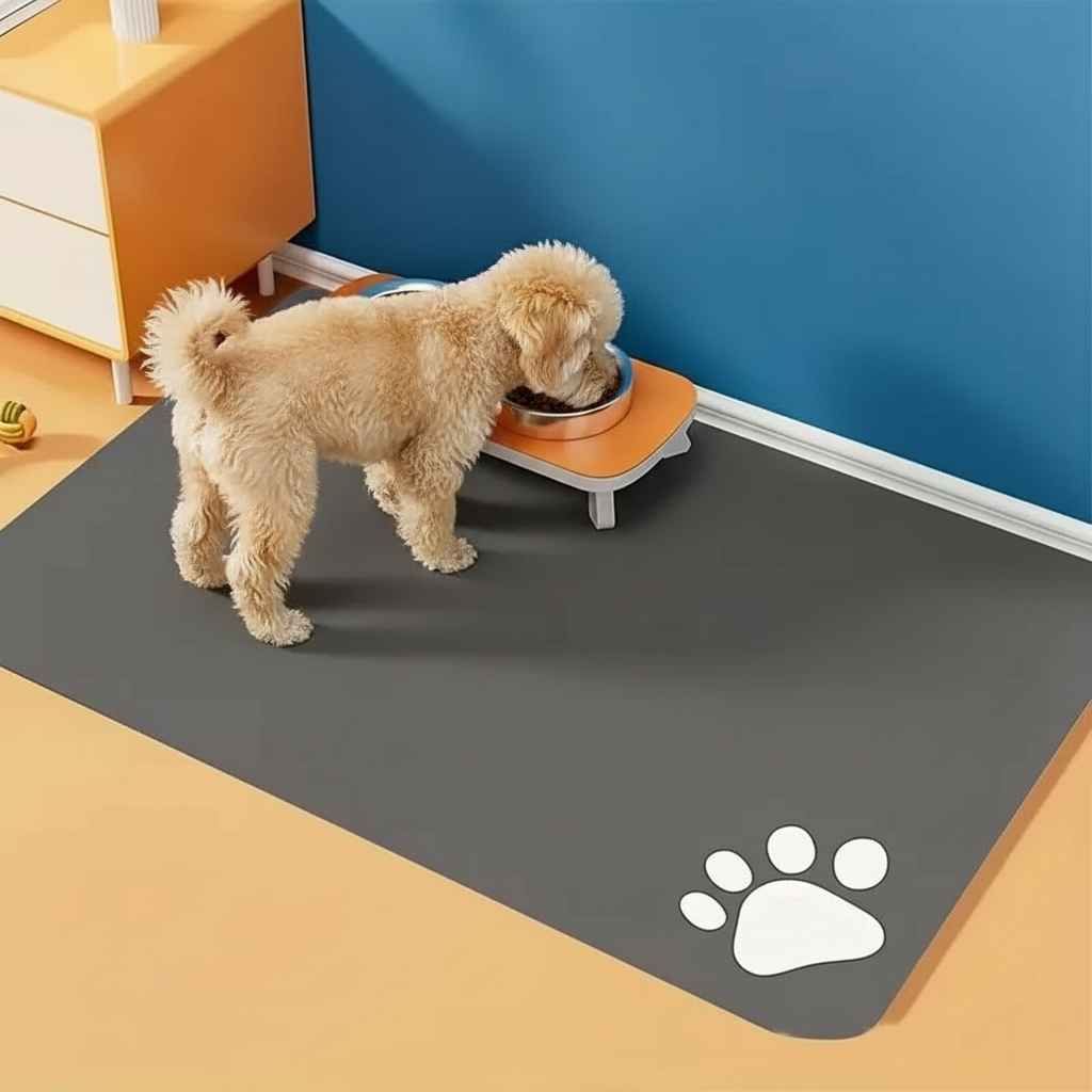 Reusable Feeding Mat With Paw Print Design For Dogs