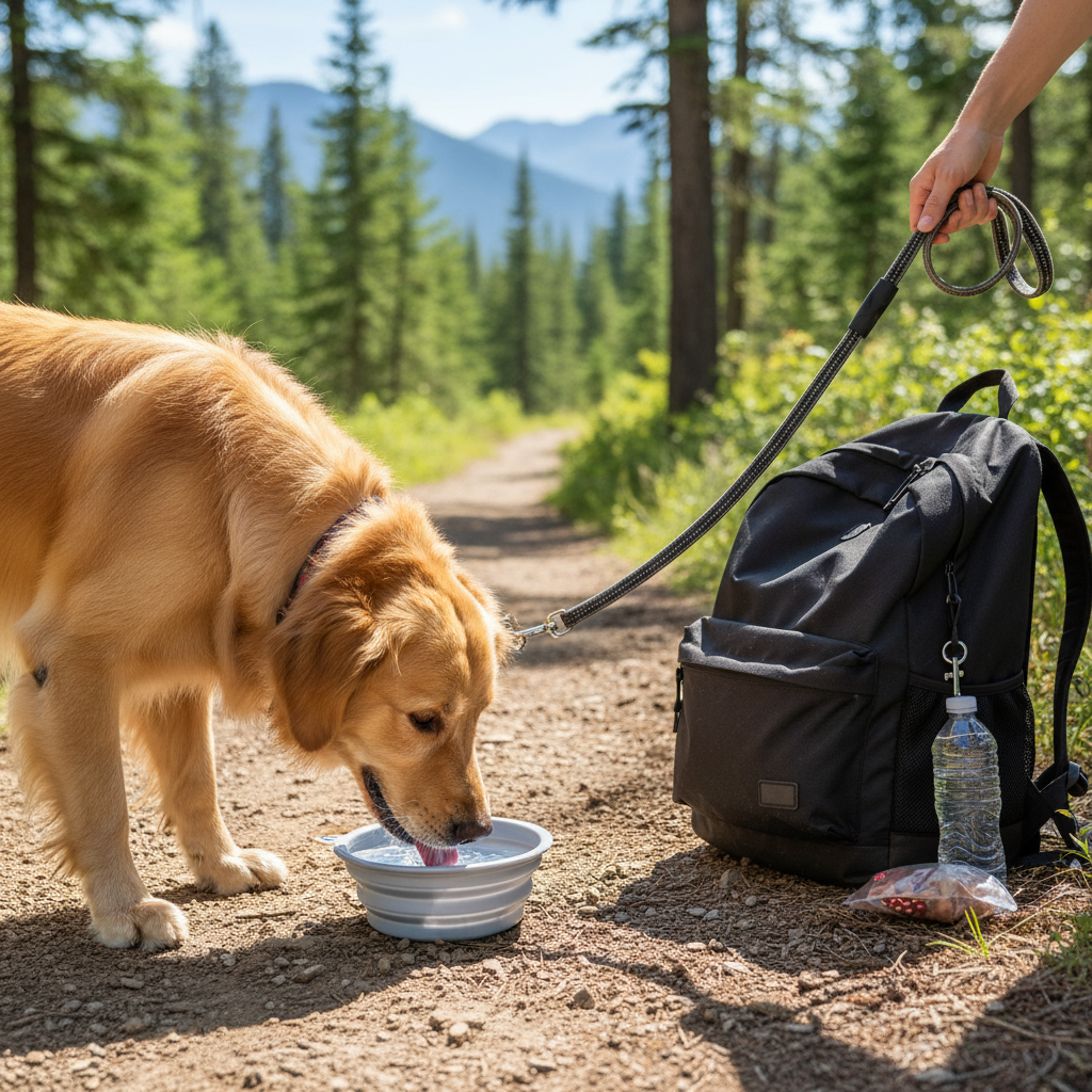 Portable Foldable Pet Travel Bowl With Clip For Outdoor Use