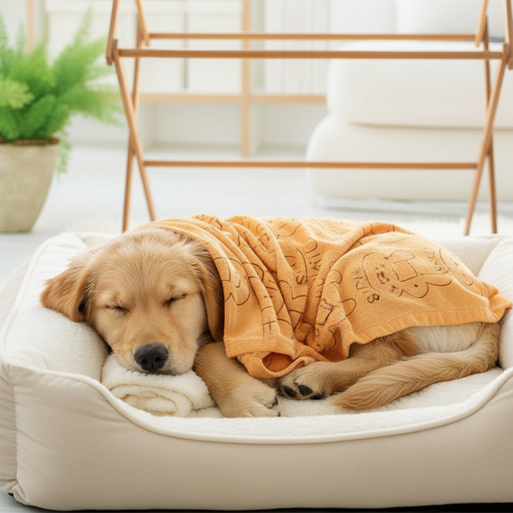 Absorbent Microfiber Pet Towel With Patterned Graphics