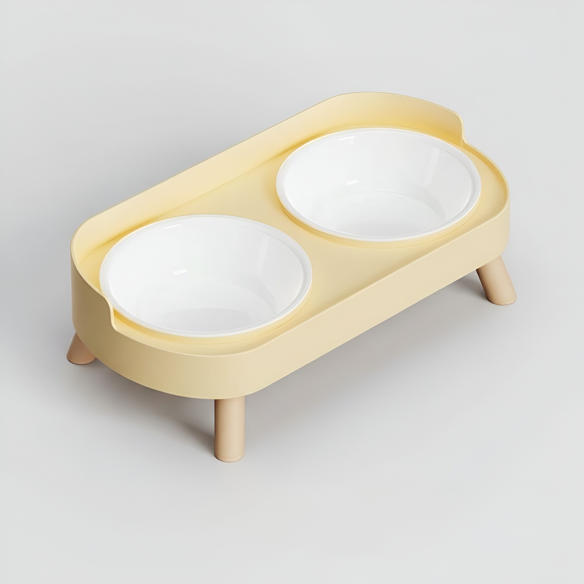 Elevated Dual Pet Feeding Bowl Set With Splash Guard