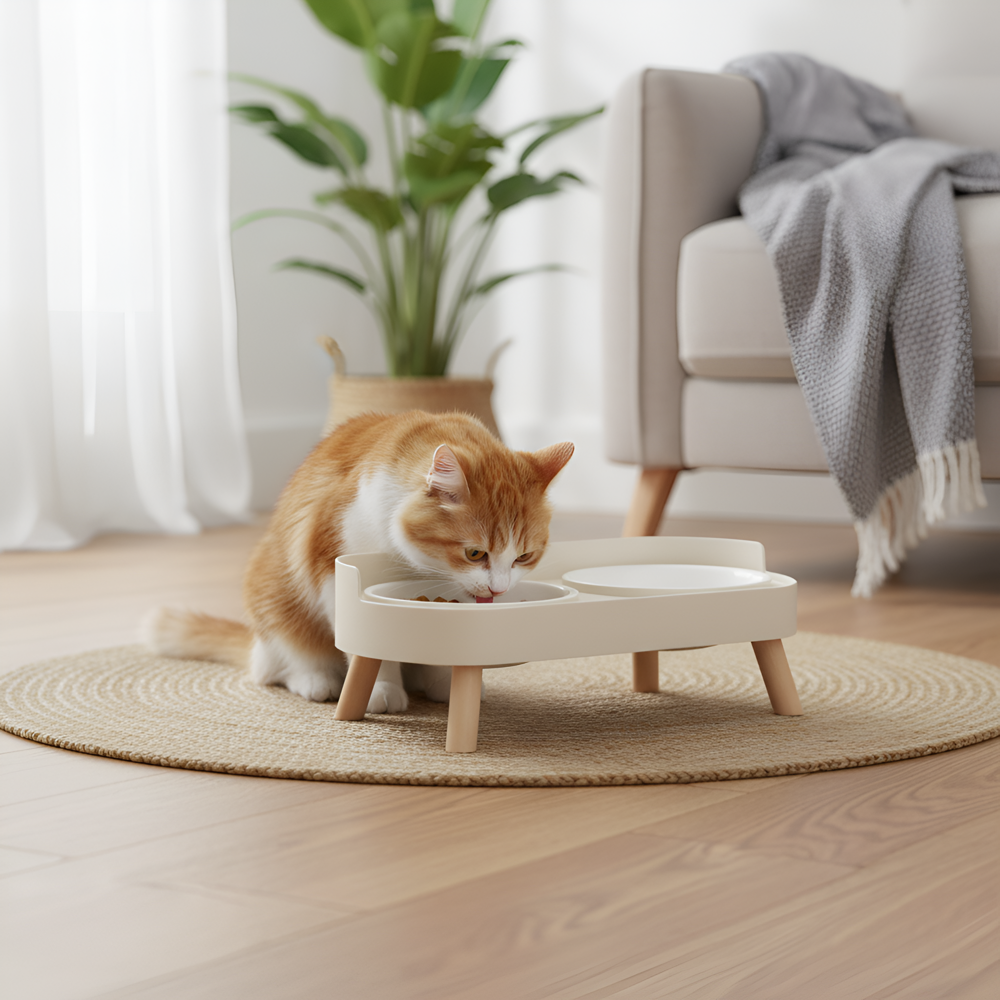 Elevated Double Pet Bowl Set With Stand Stainless Steel Food And Water Bowls