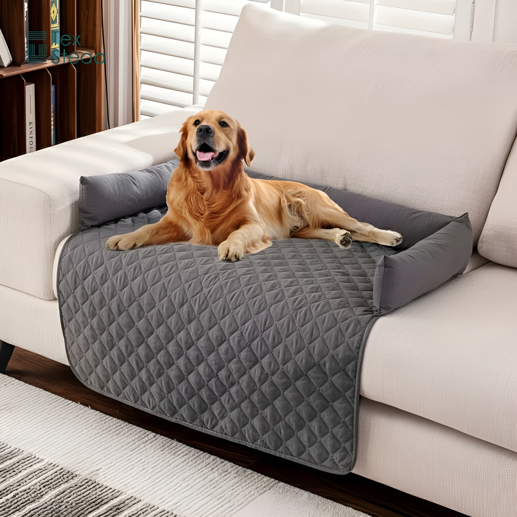 Washable Dog Sofa Bed With Bolster CushionsWashable Dog Sofa Bed With Bolster Cushions - Image 4