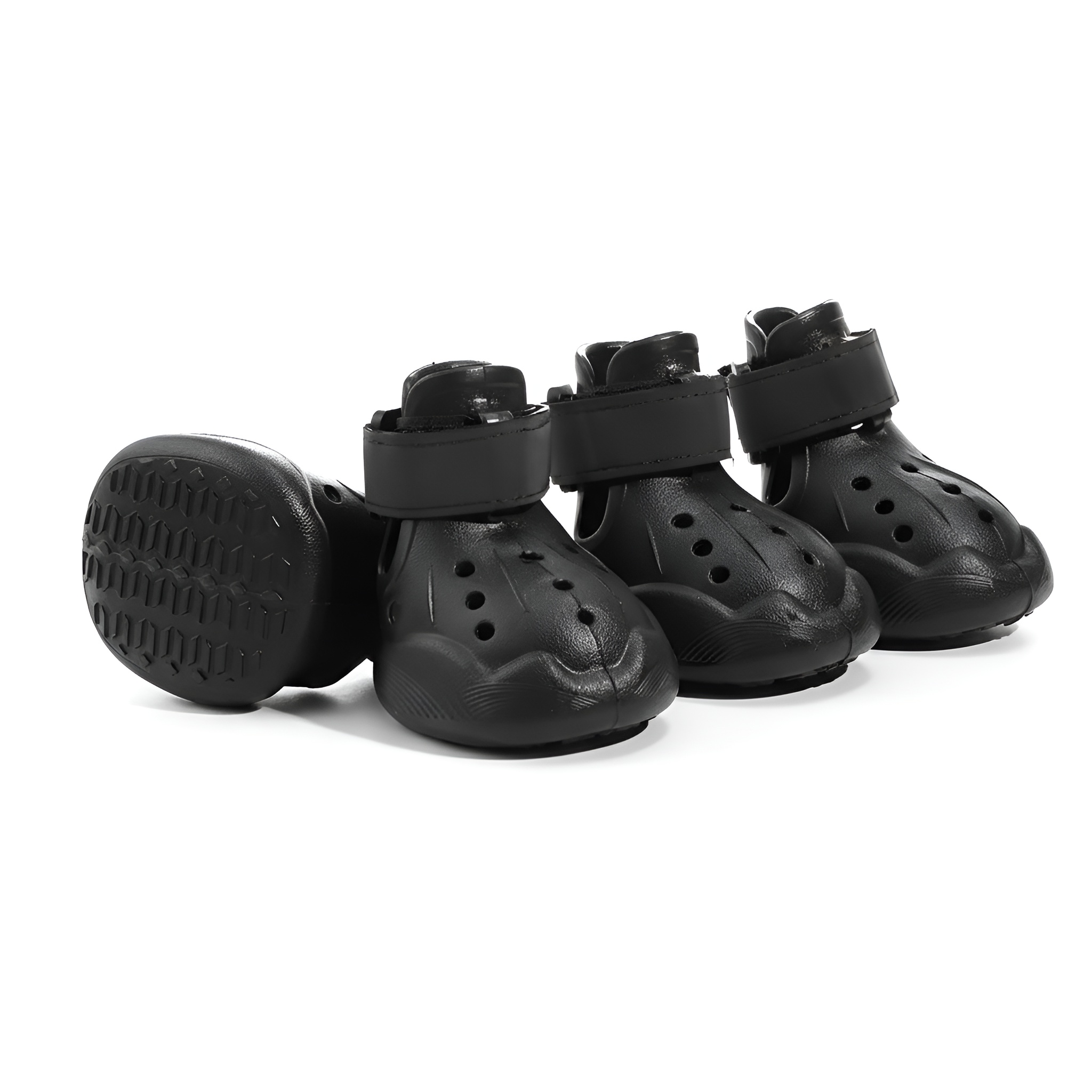 Wood Pack of 4 Dog Shoes with Adjustable Strap with Lightweight High Quality Durable Pet Accessory for Everyday Use — pack...