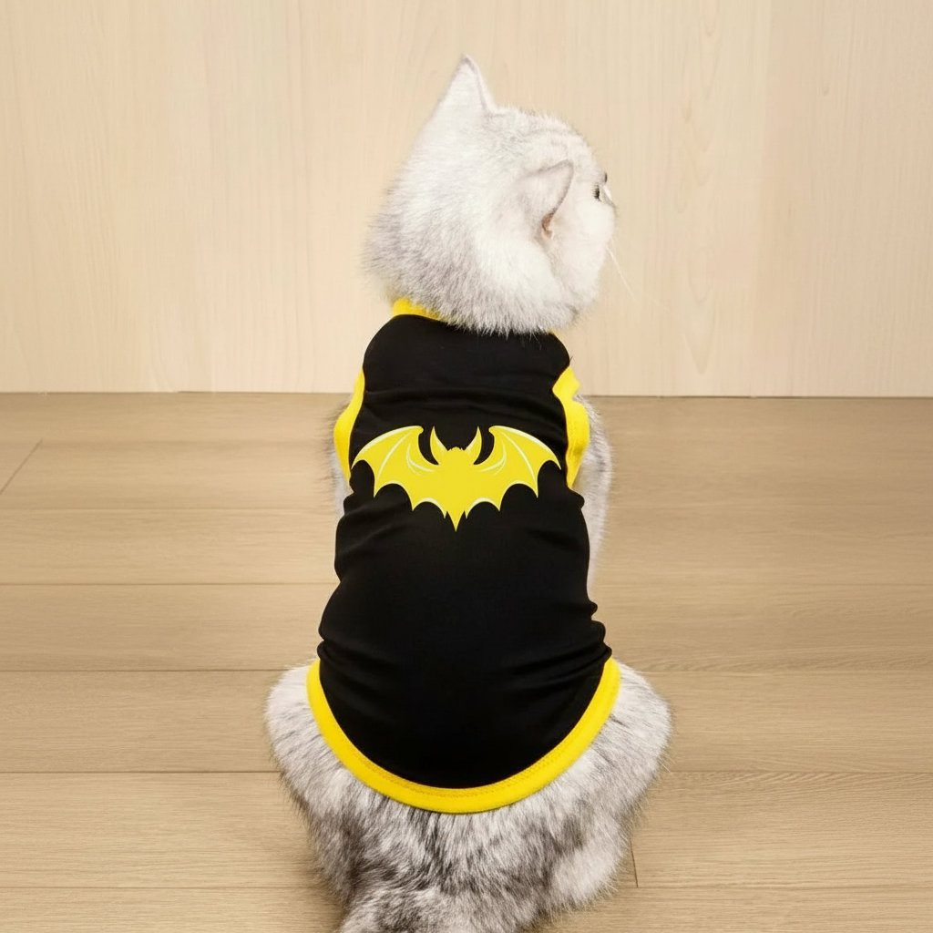 2pcs Spider & Bat Print Polyester Anti-Flea, Hair Loss Reducing