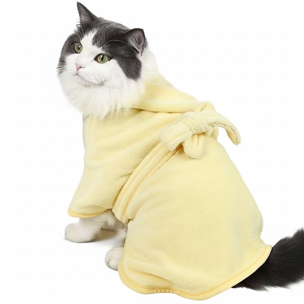 Soft Absorbent Quick Dry Pet Bath Towel Robe with ClosureSoft Quick Dry Pet Bath Towel Robe With Adjustable Closure - Image 3