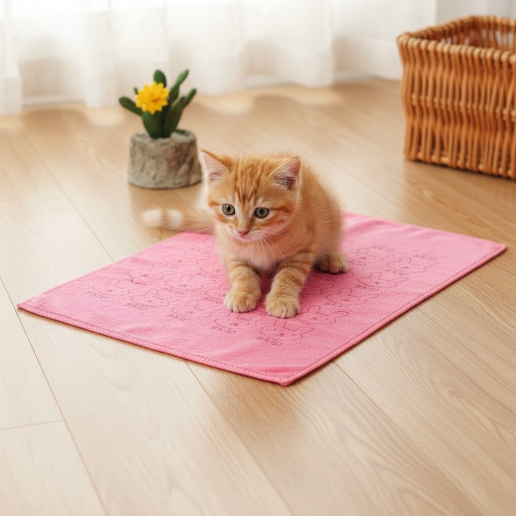 Absorbent Microfiber Pet Towel With Patterned Graphics