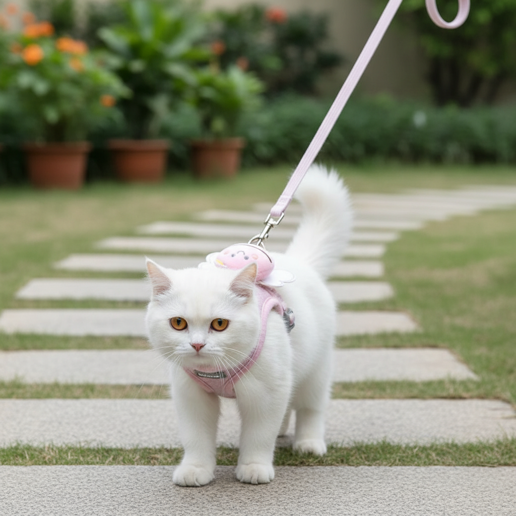 Adjustable Bee Design Pet Harness And Leash Set For Cats And Small Dogs