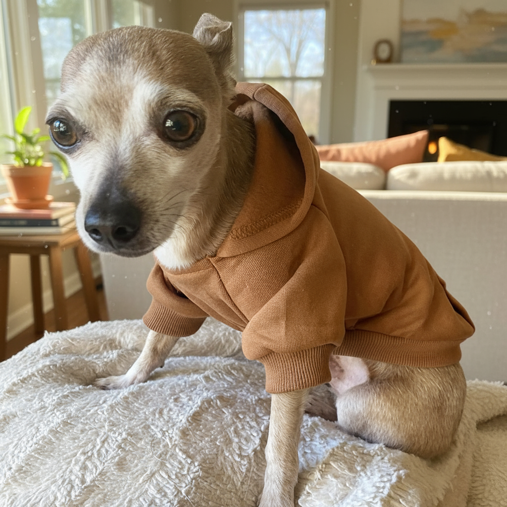 Winter Dog Hoodie Sweatshirts With Pockets Warm Dog Clothes