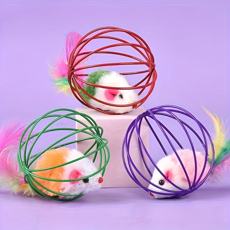 Interactive Cat Toy Ball With Feather Mouse InsideInteractive Cat Toy Ball With Feather Mouse Inside - Image 8