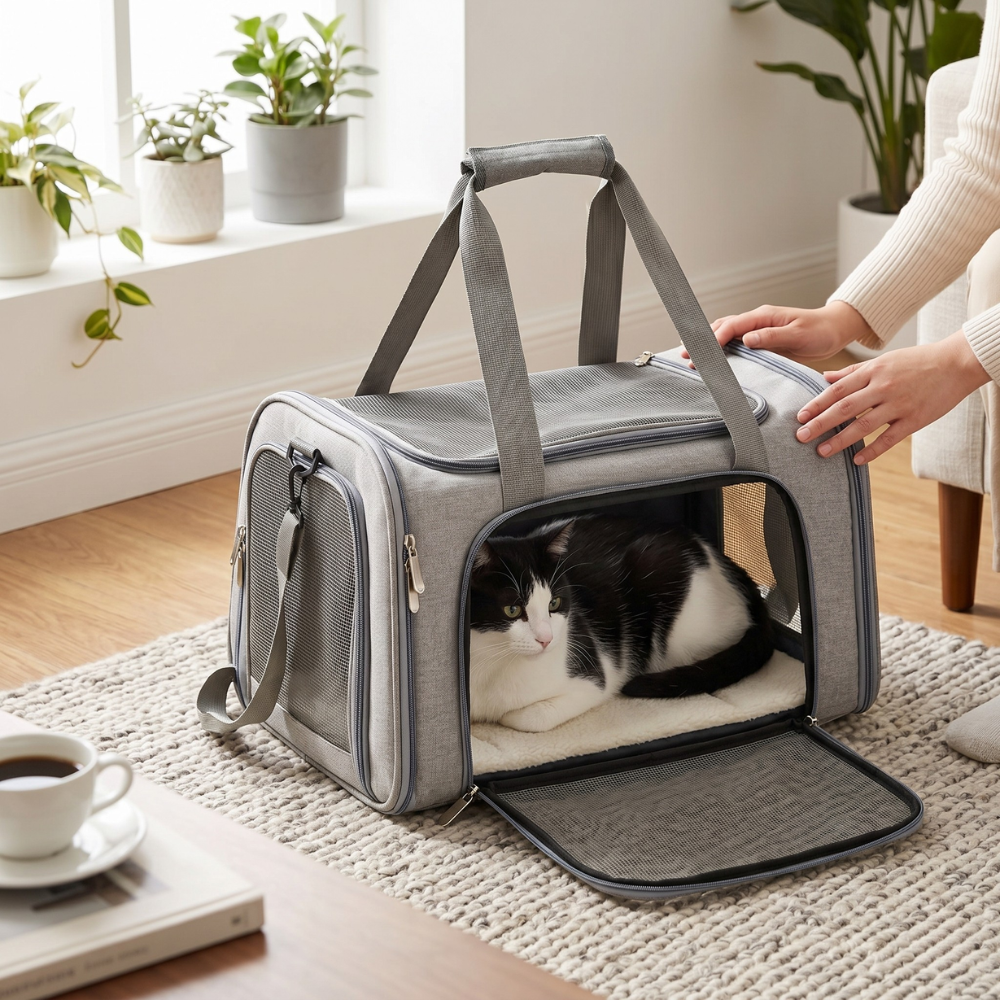 Soft Sided Collapsible Waterproof Travel Carrier For Pets